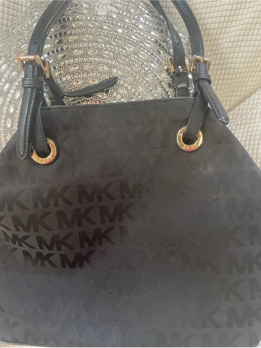 Large Michael Kors Black Signature Logo Tote. Like New